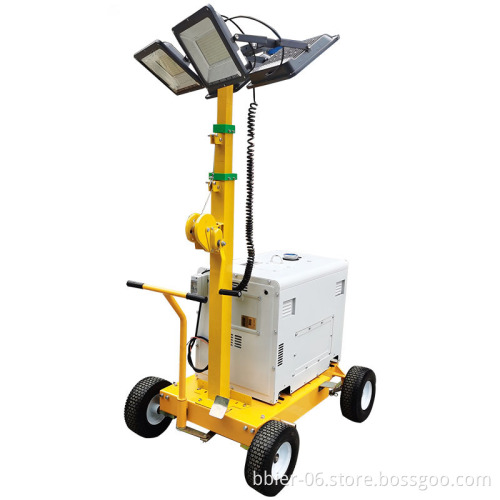Lunar Diesel Engine Led Balloon Lighting Pushcart for Outdoor Rescue
